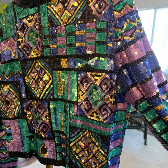 Vintage 80s Sequin Jacket - Picture 3 of 4